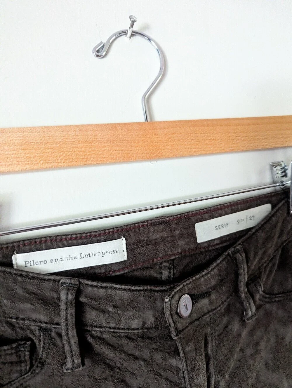 Pilcro And The Letterpress Brown Paisley Skinny Jeans
